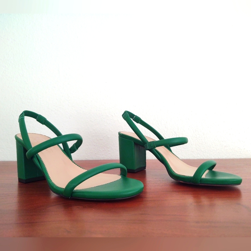 J. Crew Lucie slingback block-heel sandals in leather